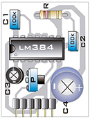 Amplificador de audio de 5W con ic Lm384